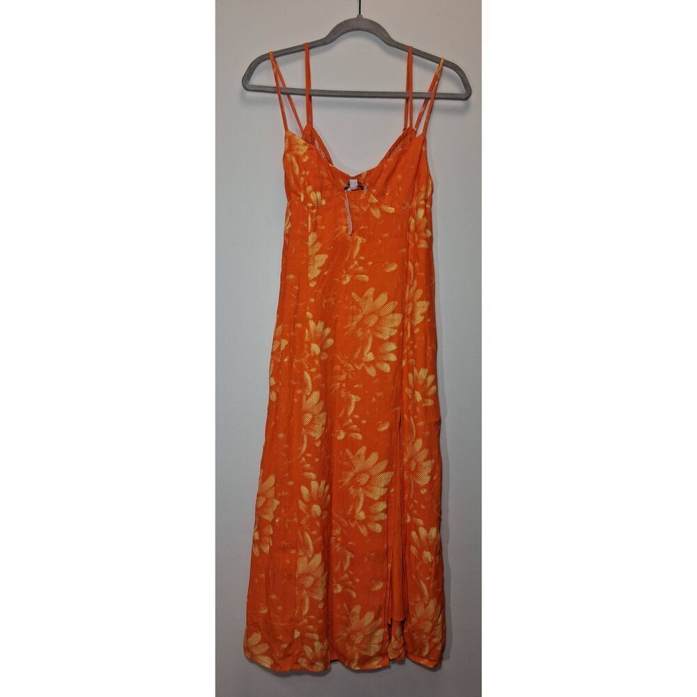 Urban outfitters womens medium orange dress boho midi travel resort sun - Picture 2 of 11